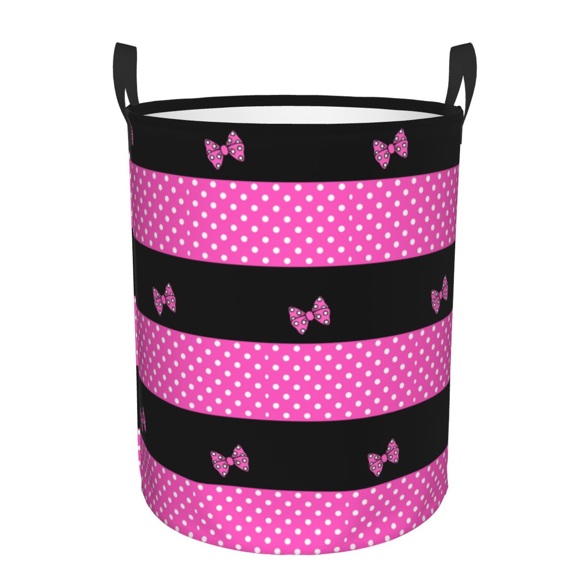 Baby Clothing Hamper - Keranjang cucian kustom Pink Minnie Polkadots,