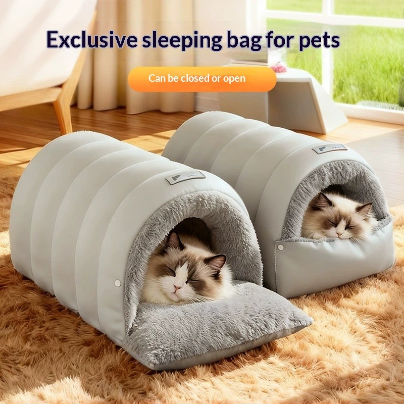 Fleece Sleep Bag - Tempat Tidur Kucing Semi Tertutup dari