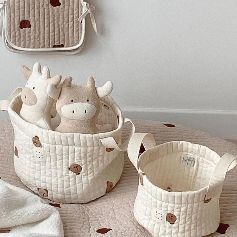 Baby Clothing Hamper - Tas popok bordir beruang lucu, tas