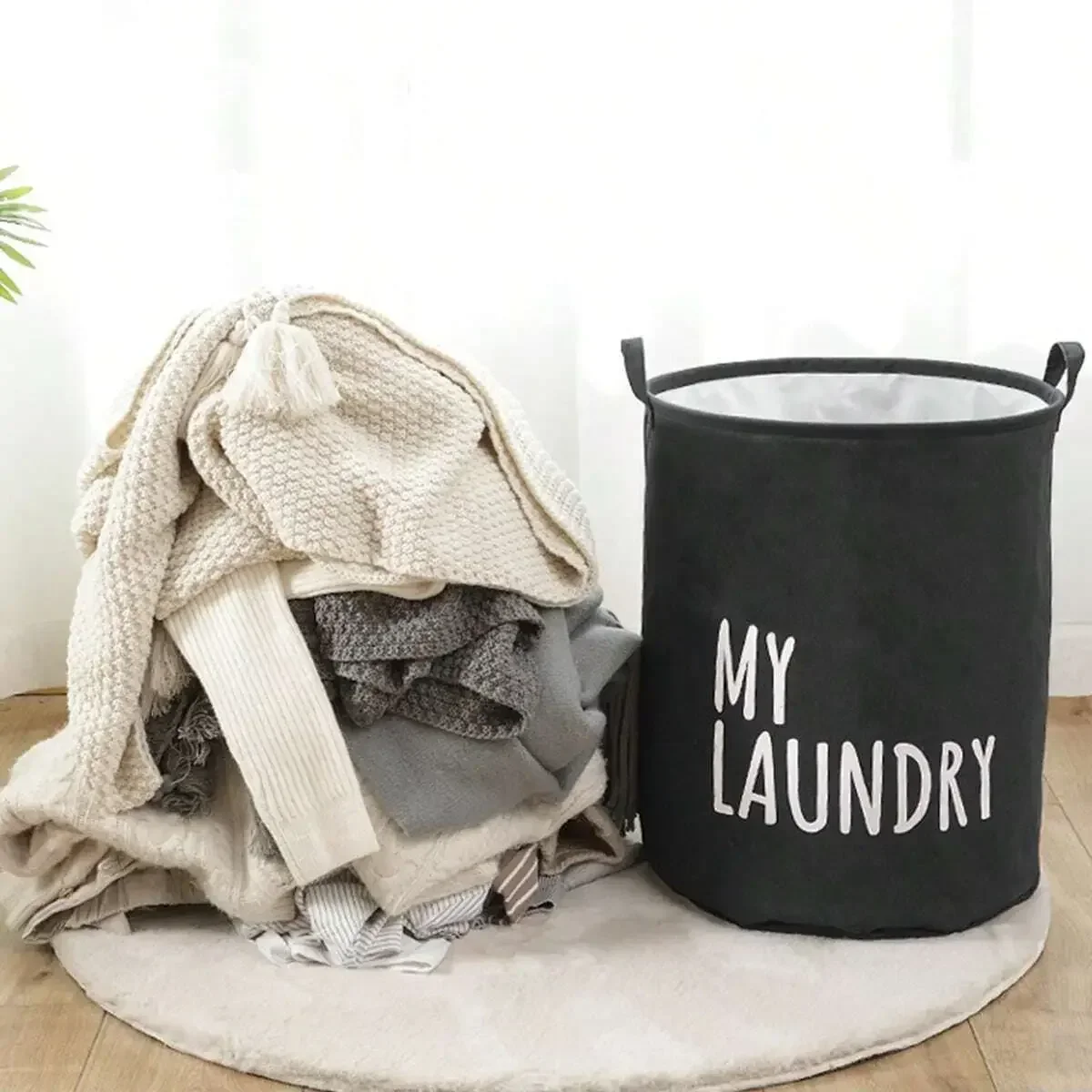 Keranjang Cuci Lipat dengan Ta - Baby Clothing Hamper ulasan dan harga